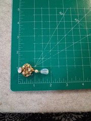Vtg West Germany Opaline Moonstone Glass Faux Pearl Filigree Dangle Earrings