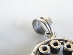 Large Sterling Silver 925 Natural Onyx Gemstone Chunky Statement Pendant