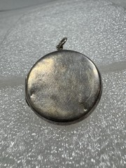 Antique Sterling Silver Art Nouveau Repousse Lady Crescent Moon & Stars Locket
