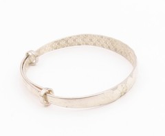CHINESE 925 Silver Vintage Diamond Pattern Hidden Message Bracelet BT9363