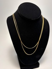 Necklace Long Multi Layer Chain Gold Tone Signed Interesting Large Clasp