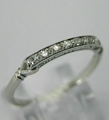 Art Deco Style Lab Created Diamond Anniversary Engagement 14K White Gold FN Ring