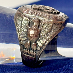 WW2 Sterling Silver Military Signet Ring 15.2 Grams Size 8.75 FD Sterling