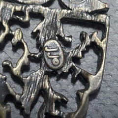 Vintage JJ Jonette Jewelry Copper Shield Earrings Medieval Lion Heraldic Dangler