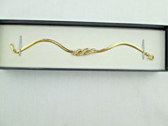 1986 SPARKLE TWIST Bracelet by AVON 6.5” Rein stones Gold Tone
