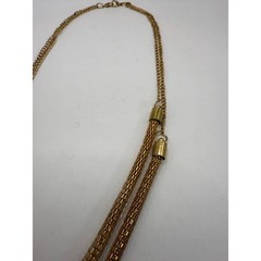Vintage Gold Tone Multi-Strand Chain Necklace – Classic Statement Jewelry