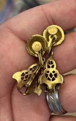 Vintage Gold Tone Screw Back Damgle Earrings