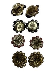 Vintage Costume Jewelry Clip On Earrings Trifari Japan Hong Kong Lot of 14