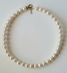 Faux Pearl Choker Necklace Vintage Wired Neck Wired Cuff Elegant Classy