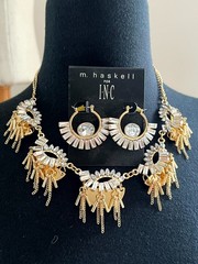 Vintage M. Haskell for INC earrings BN plus other necklace Runway Statement