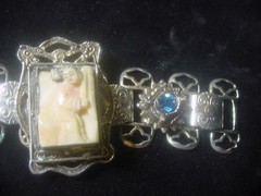 Jinn wishing genie blue Tara good luck talisman lucky charm bracelet Asian c1960