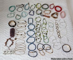 Mix Jewelry BRACELETS 66+ pc Lot, 3 Lbs,wearable, some with semi-precious stones