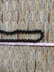 Vintage Hand Knotted Hematite Bead Single Strand Long Necklace, 1960s