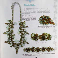 VINTAGE JULIANA D & E AMBER RHINESTONE CRYSTAL BEADED BIB NECKLACE BOOK PIECE