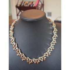 Coro Choker Leaf Necklace Vintage Mid-Century