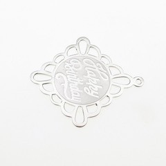 CROWN 925 Sterling Silver Vintage Happy Birthday Charm Pendant