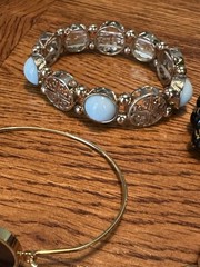 Vintage to Modern 7 Piece Gold Tone Bracelets Lot Beaded Stretchy Chains