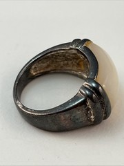 Vintage 925 Sterling Silver MOP Mother of Pearl Ring Size 7 HONG KONG