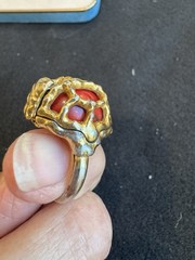 RARE 1960’s Crown Trifari Goldplated Ring Set in Original Box-See Description