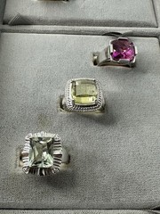 13 New Vintage Rings Resellers Mixed Lot- Various Gem Stones 925 Sterling Silver