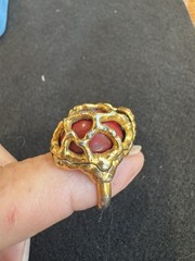 RARE 1960’s Crown Trifari Goldplated Ring Set in Original Box-See Description