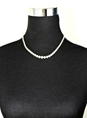 Vintage Delicate Beaded Necklace / Choker Faux Pearl Beads Jewelry Gift For Her