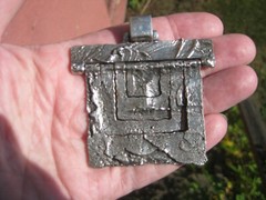 vintage guy vidal silver plated pewter pendant modernist