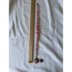 Vintage Pink Marbled Lucious Lucite Bead Necklace Gold Tone Sunburst Statement