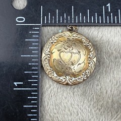 Vintage Gold Filled Locket Round Army Navy Sailor Sweetheart READ
