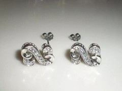 Art Deco Style Lab Created Diamond Any Occasion Wear Earrings 14K White Gold FN