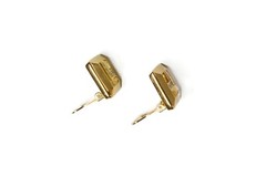 Vintage Christian Dior Geometric Clip-on Earrings With Clear Rhinestones