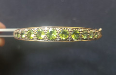 Lovely 9KT Solid Yellow Gold with Peridot Bangle Bracelet – English