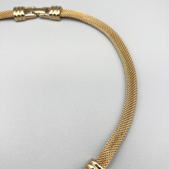 Vintage Swarovski Gold Tone Pavé Crystal Twist Mesh Necklace 18″ Signed