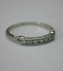 Art Deco Style Lab Created Diamond Anniversary Engagement 14K White Gold FN Ring