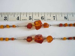 Vintage Latvian Natural Semu-Polished Amber Wire Necklace 49g