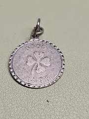 STERLING SILVER CHARM 4 LEAF CLOVER GOOD LUCK CHARM 2.41 grams marked sterling