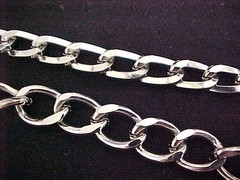 Vintage Steel Punk Drop Dog Tag on 2 Large Heavy Chunky Curb Chains Necklace
