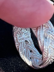 Vintage 925 Sterling Silver NF Braided Basket Weave Ring Unisex size 7.5