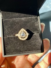 Vintage 14K Gold Rose-Cut Diamond Halo Ring