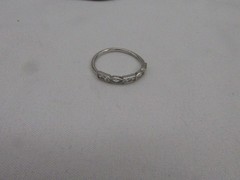 Vintage Sterling Silver Clear Multiple Shape Design Band Style Ring Sz 7 #319