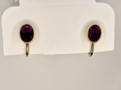 Vintage 1/20th 12K Gold Filled Earrings Screw Clasp Bezel Set Garnets Elegant!