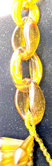 VINTAGE JOAN RIVERS ACRYLIC / RESIN BULLET SHAPED FRINGE STATEMENT NECKLACE