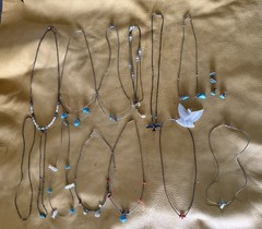 Lot Vtg Estate 13 Costume Jewelry Probable Liquid Silver Necklaces 2 Pr Earrings
