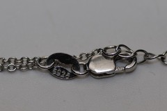 Rose Wrapped Gem Pendant Necklace Sterling Silver