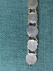 Vintage Good Luck Chinese Coin Silver Panel Bracelet 7.25″, 11.6g