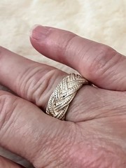 Vintage 925 Sterling Silver NF Braided Basket Weave Ring Unisex size 7.5