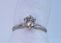 14k Natural .50ct Round Diamond Engagement RING Sz 5.5 Brown Yellow Color Change