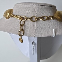 Vintage Givenchy Necklace 1980s Gold Tone Textured Dome