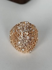 Vintage 1990-s 14 Ct Rolled Gold Zircon Ring Size UK P US 7 3/4 – Hallmarked!