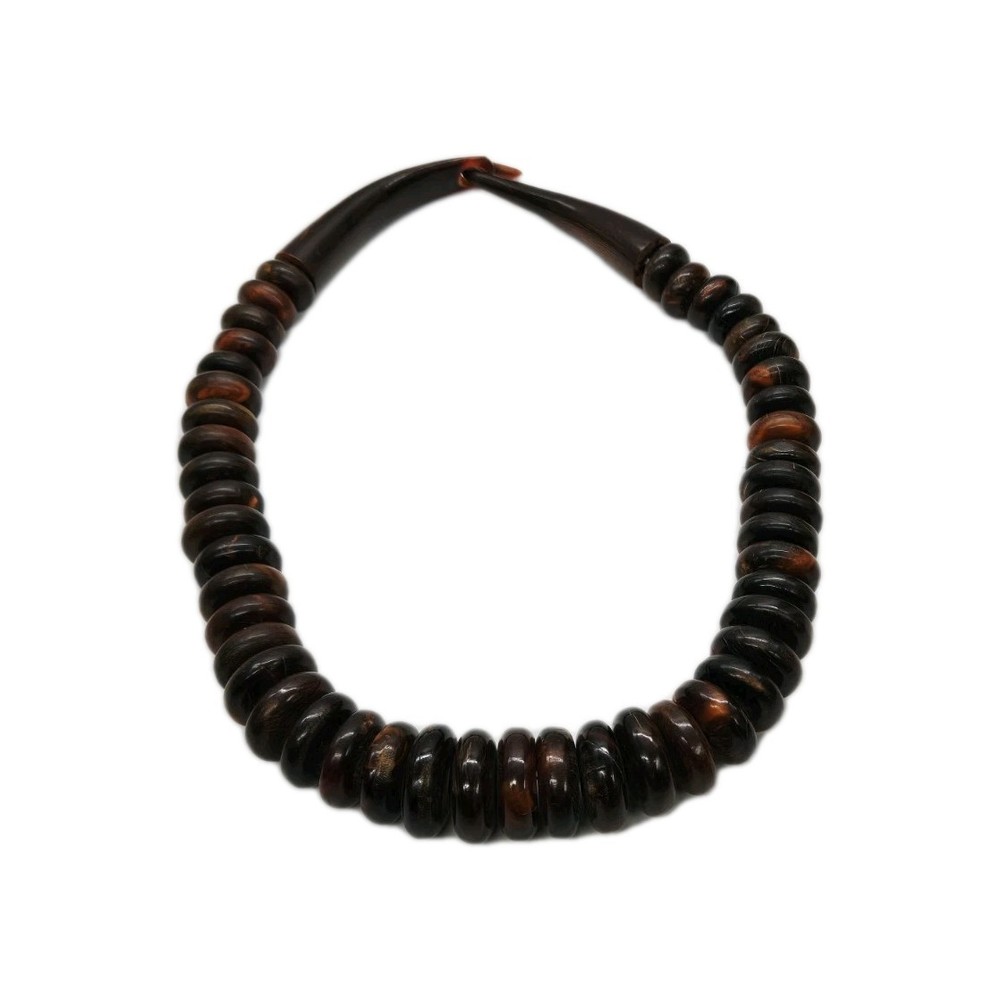 Catherine Noll Necklace Graduated Disc Amber Brown Multicolored 21 in Vintage